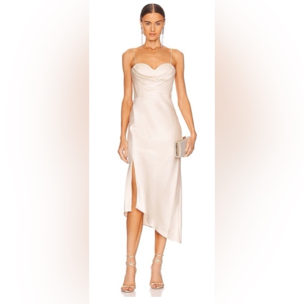 Alice + Olivia Cream Asymmetrical Dress